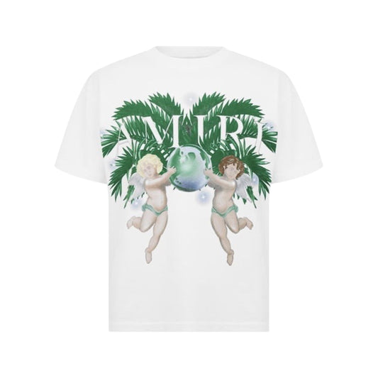 Amiri logo-print cotton T-shirt White