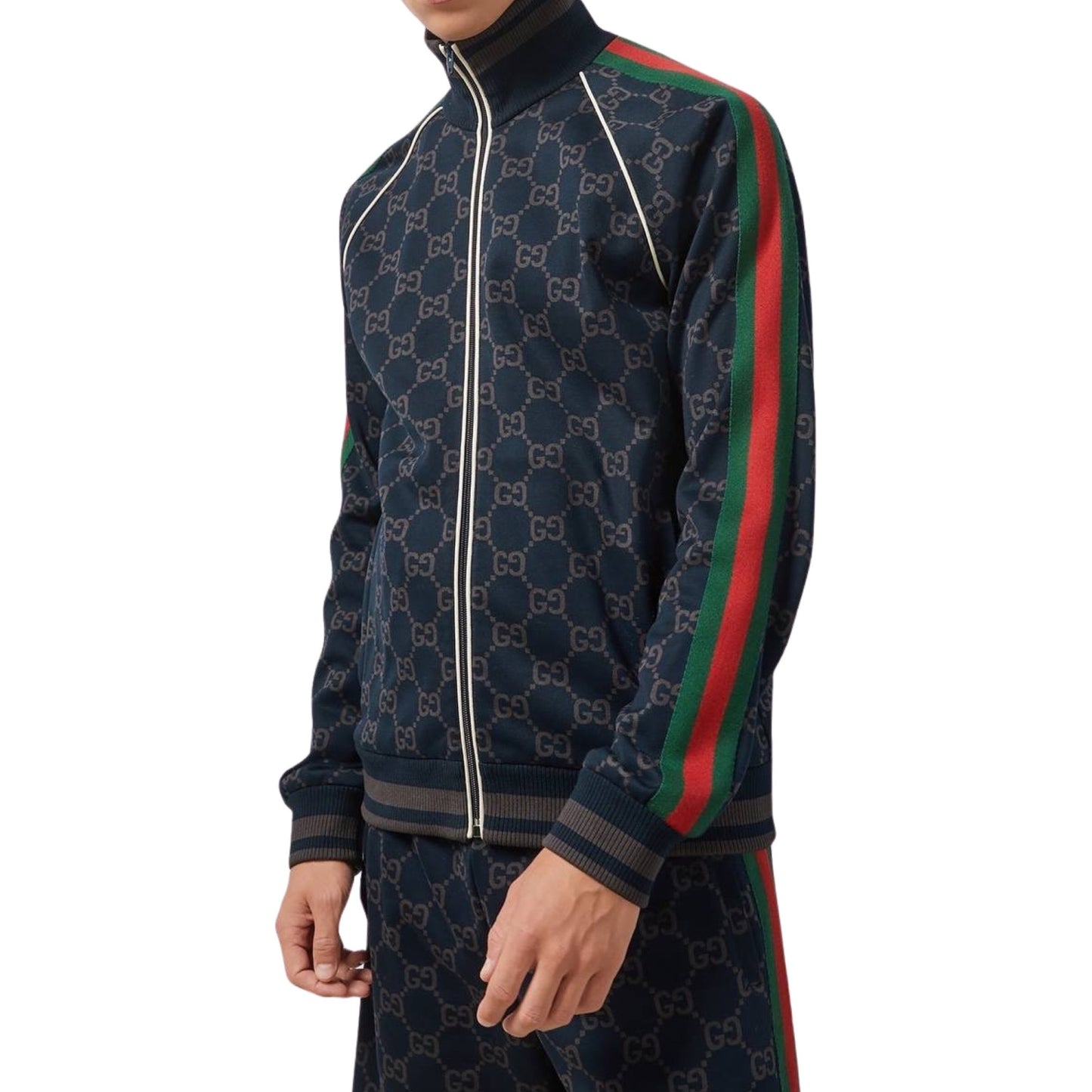 Gucci  GG Jersey Cotton Jacket Navy Blue