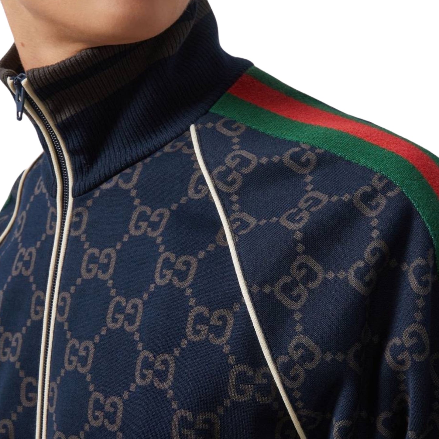 Gucci  GG Jersey Cotton Jacket Navy Blue