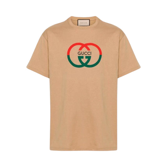 Gucci logo-print cotton T-shirt Beige