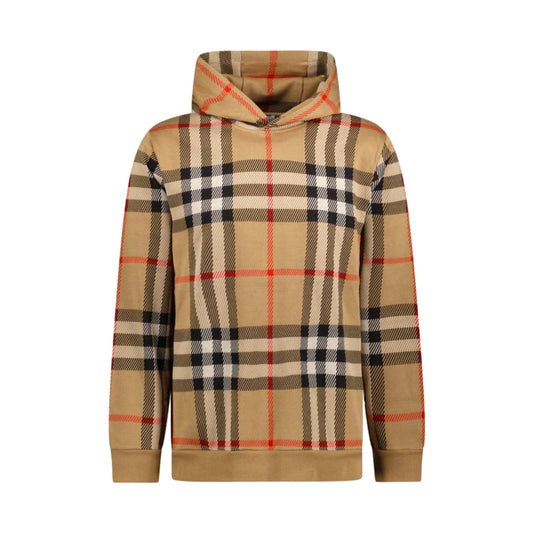 Burberry  check motif cotton hoodie