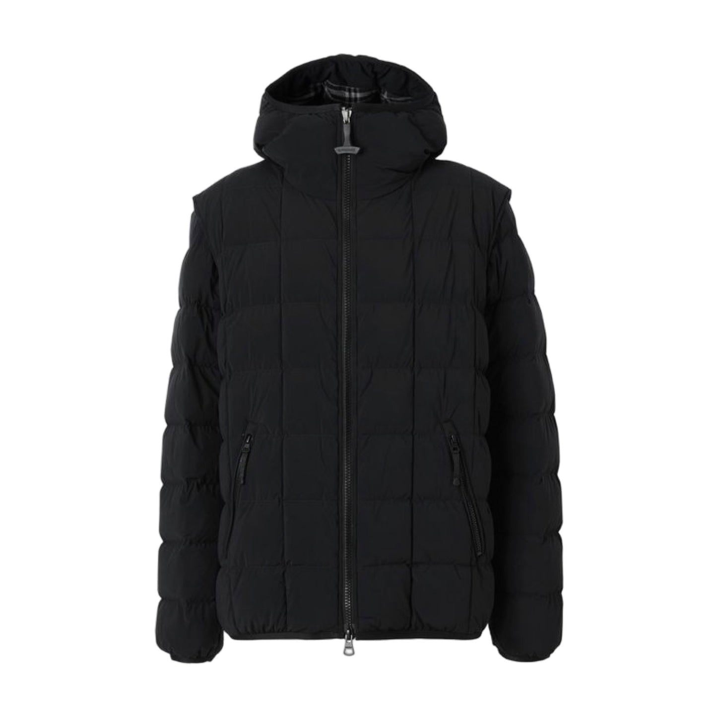 Burberry Detachable Sleeve Down-Filled Hooded Jacket