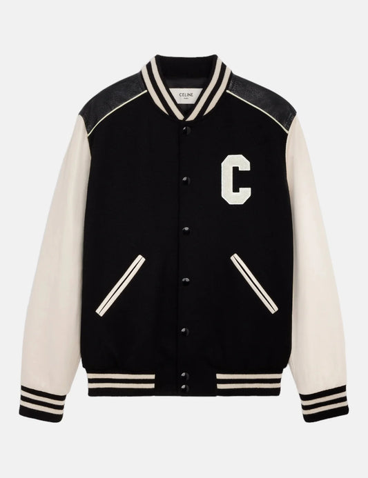 Celine jacket | CLASSIC TEDDY JACKET IN WOOL BLACK