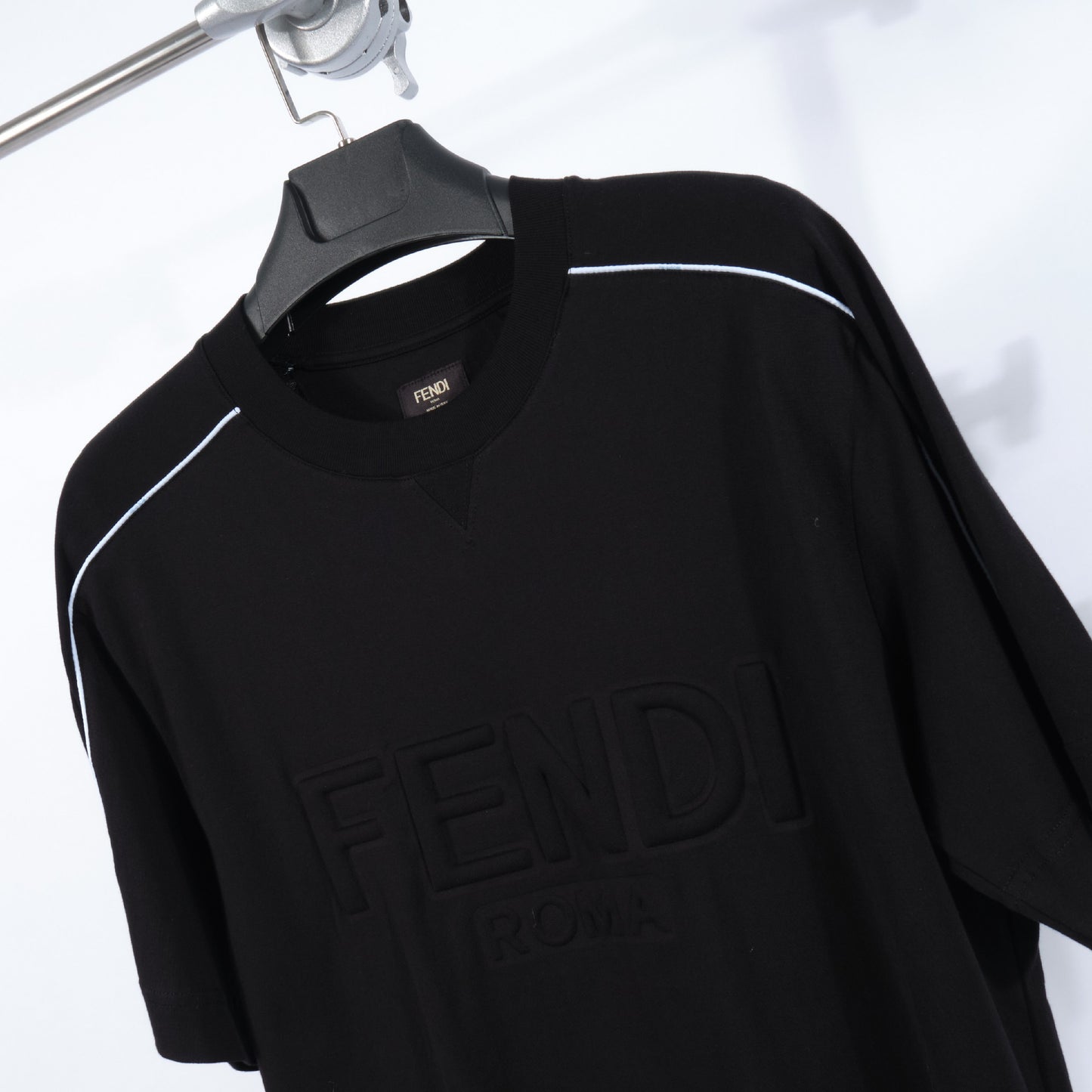 Fendi logo-embossed cotton T-shirt Black