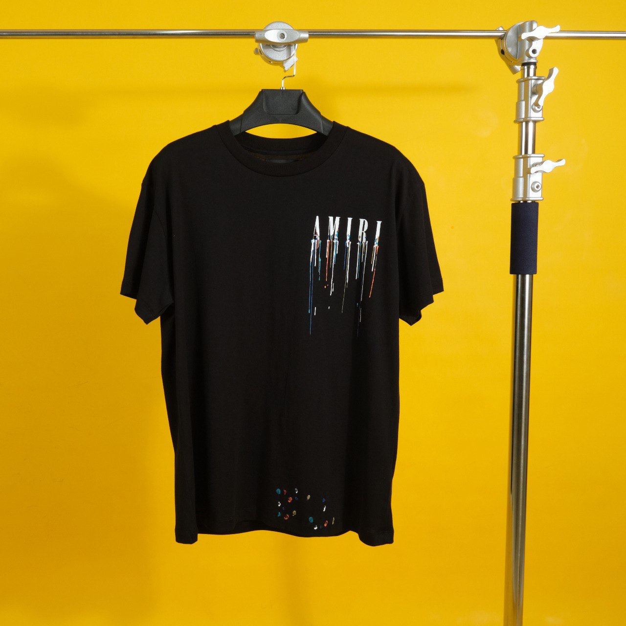 Black AM Paint Drip T-Shirt. – vectordesignerclothing