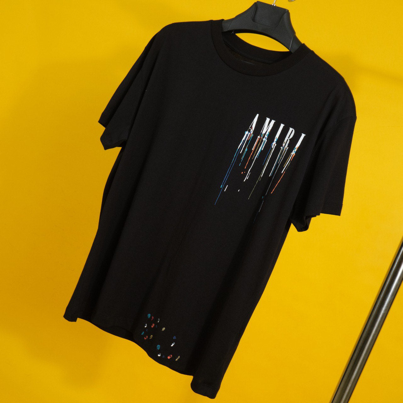 Amiri Paint Drip logo T-shirt Black