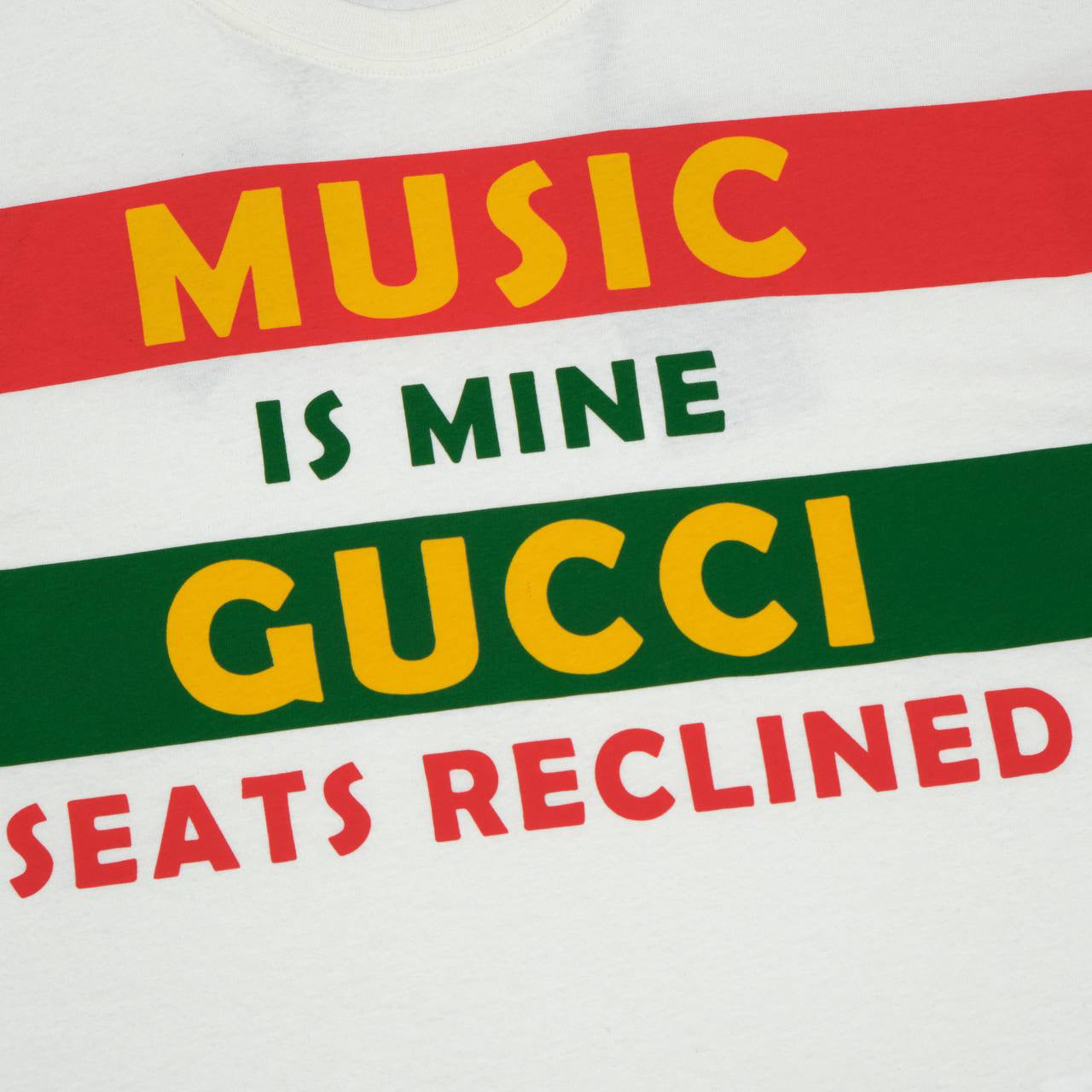 Gucci  'Music is Mine Gucci Seats Reclined' print T-shirt White