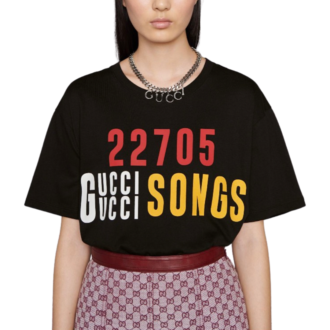 Gucci '22705 Gucci Songs' print T-shirt Black