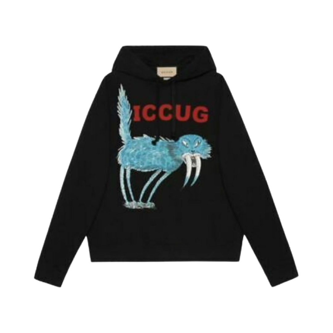 Gucci x Freya Hartas ICCUG print hoodie Black