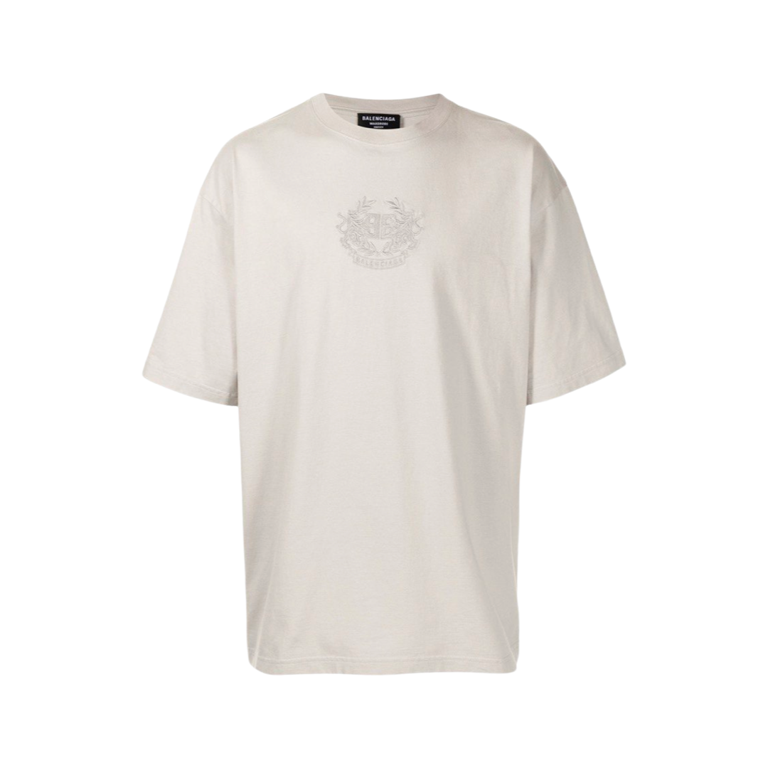 Balenciaga logo-embroidered oversize T-shirt  Cement Grey