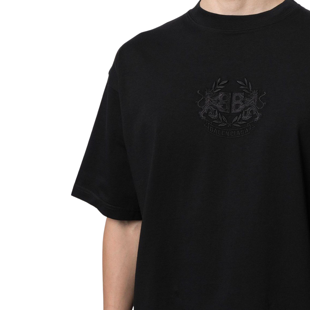 Balenciaga logo-embroidered oversize T-shirt Black