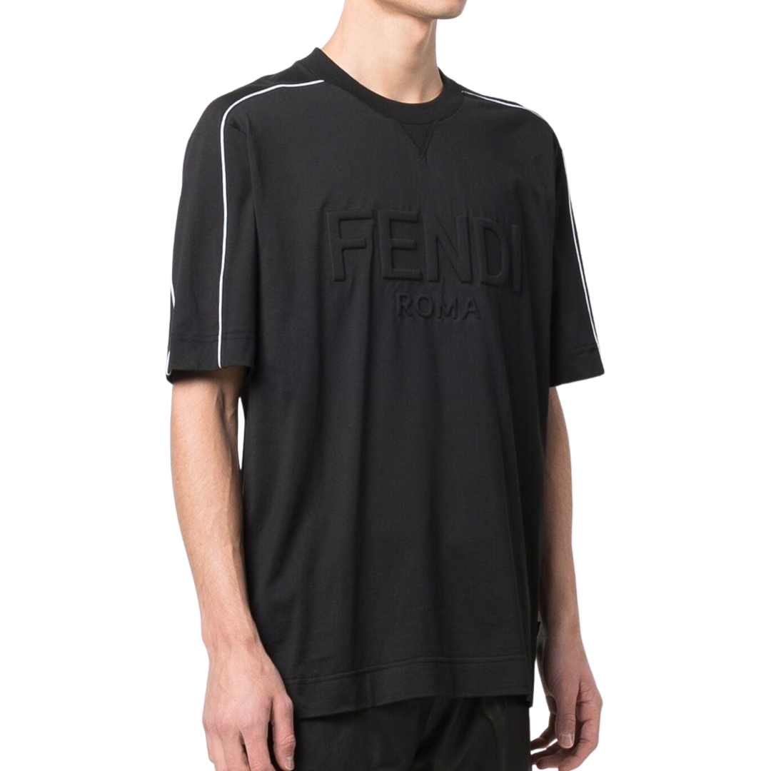 Fendi logo-embossed cotton T-shirt Black