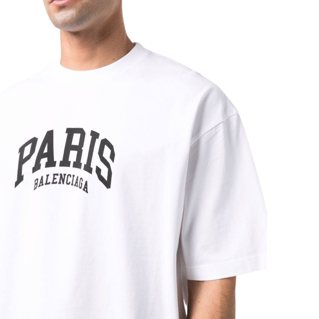 Balenciaga Paris logo cotton T-shirt White