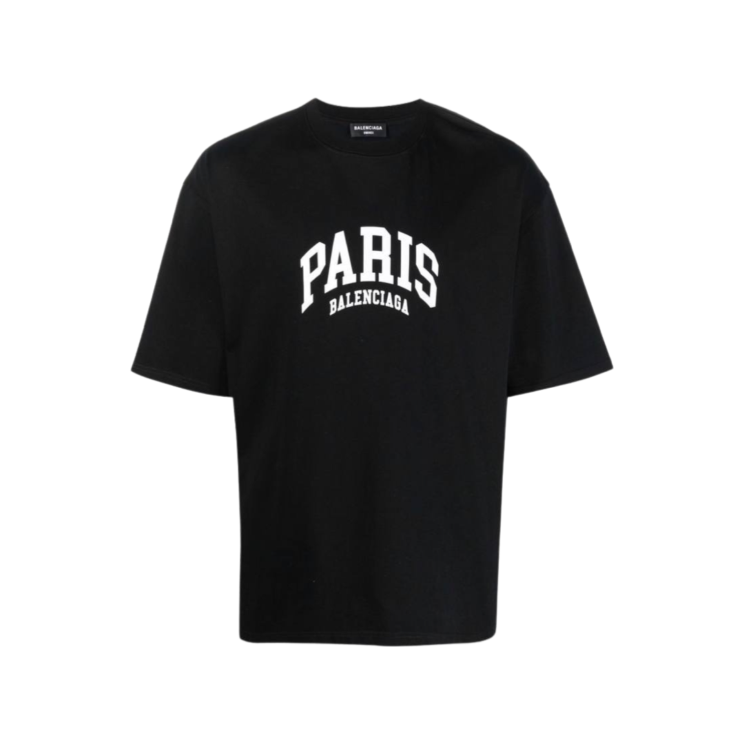 Balenciaga Paris logo cotton T-shirt Black