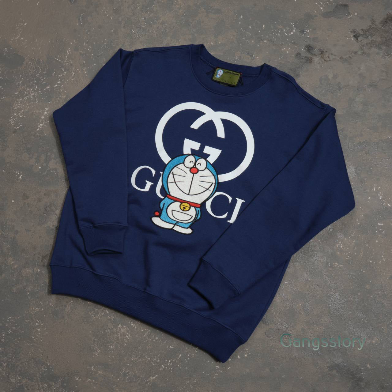 Gucci x Doraemon Logo Print Sweatshirt Blue