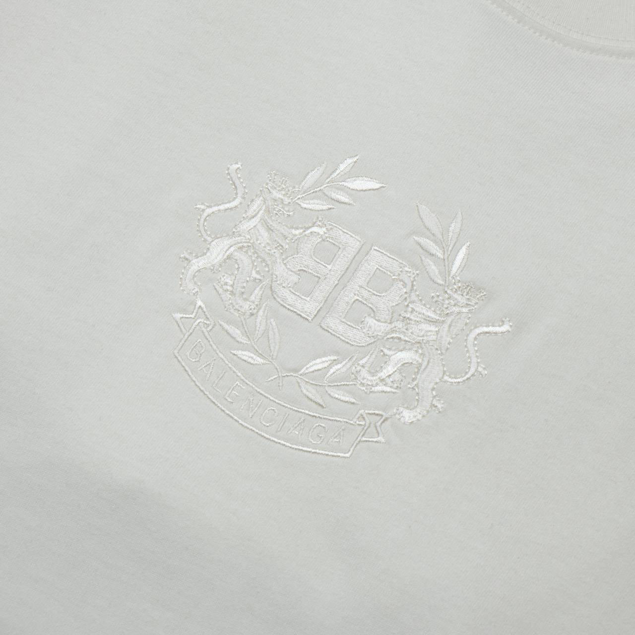 Balenciaga logo-embroidered oversize T-shirt  Cement Grey