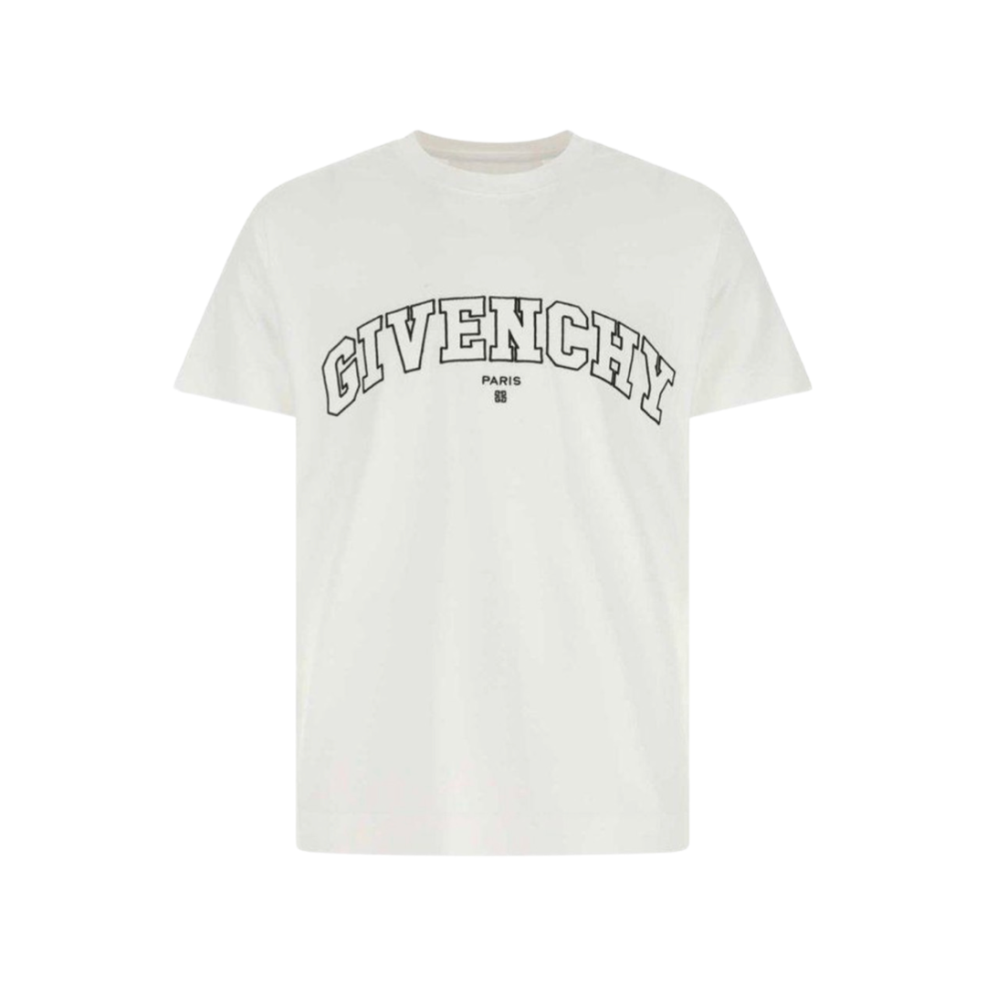 Givenchy black college emroidery print T-shirt White