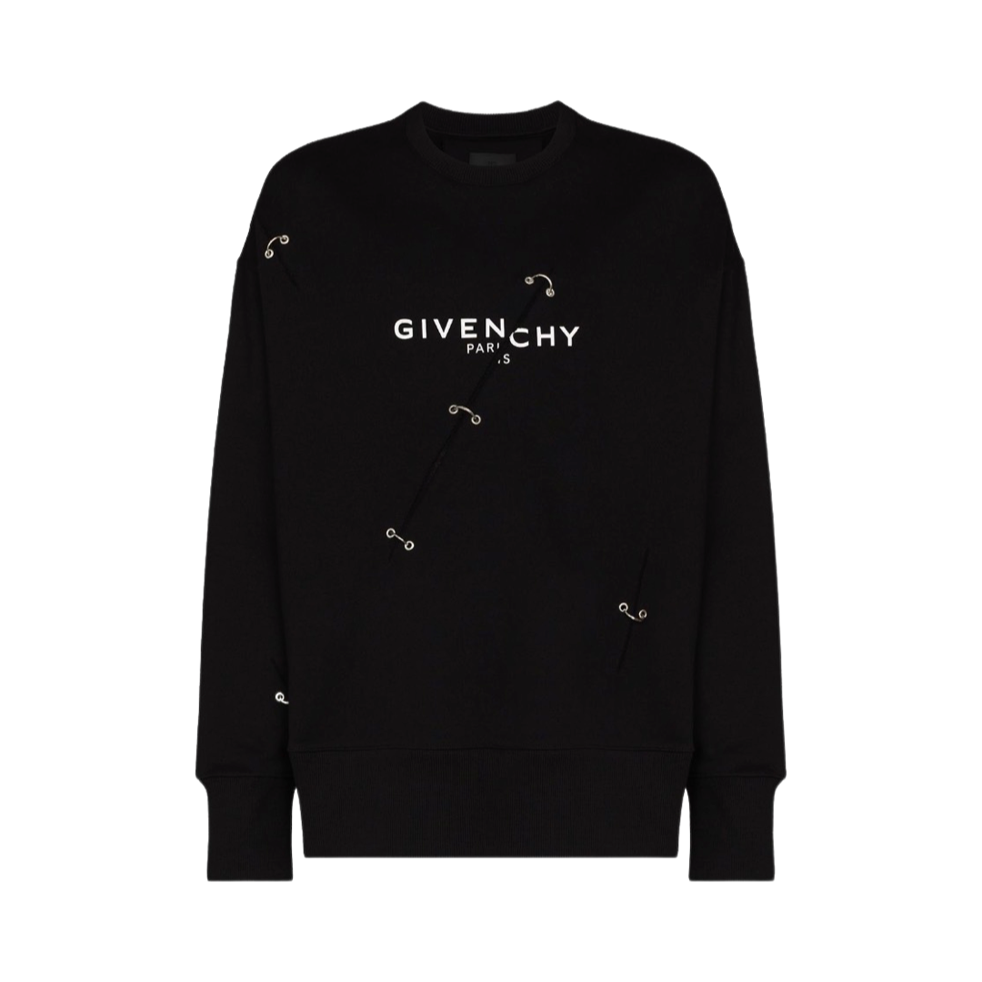 Givenchy logo-print eyelet-detailing Sweatshirt Black