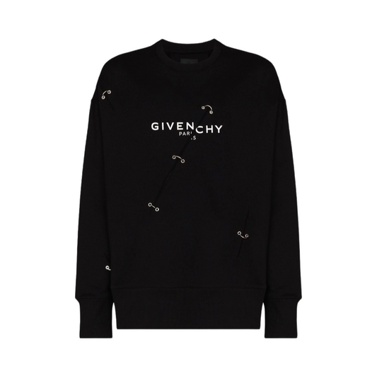 Givenchy logo-print eyelet-detailing Sweatshirt Black