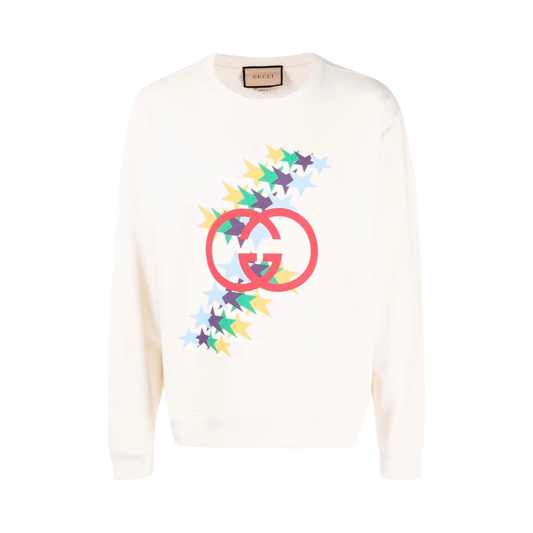 Gucci Interlocking G Star Flash Sweatshirt Beige