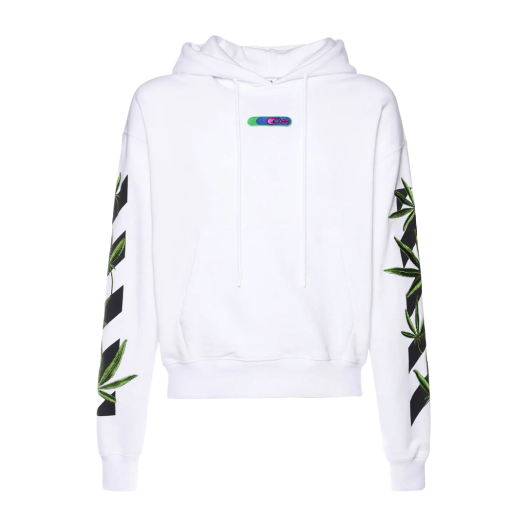 Off-White Weed Arrows-print Hoodie White