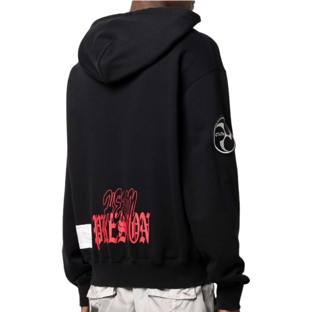 Heron Preston Skull Flame graphic-print Hoodie Black