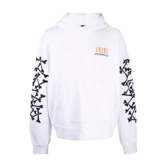 Amiri Bones logo-print Hoodie White