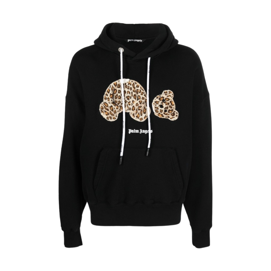 Palm Angels Leopard Teddy Bear Hoodie Black – GangsStoryStore