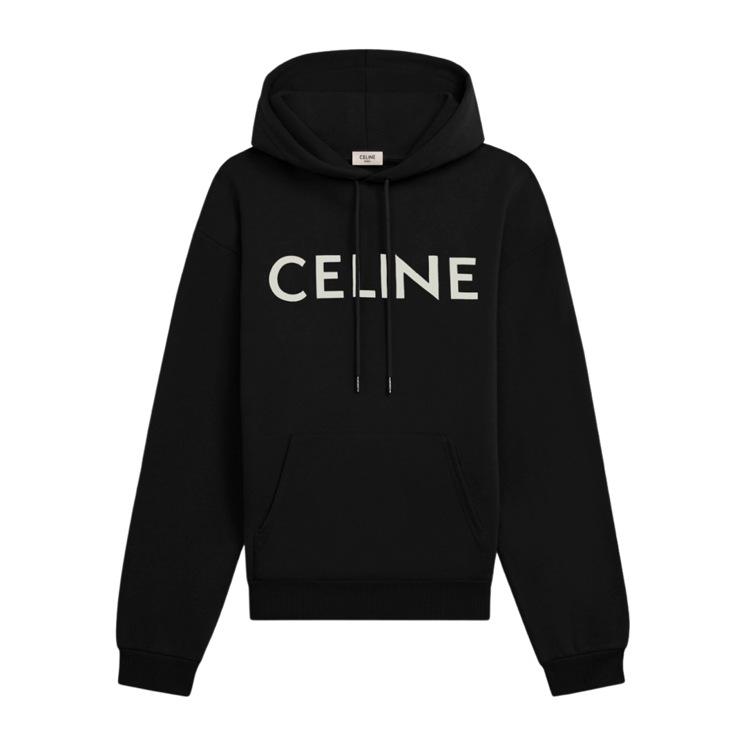 Celine Logo print Hoodie Black