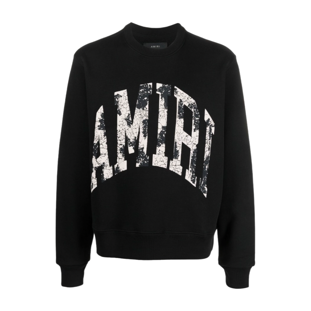 Amiri Disteressed logo-print detail Sweatshirt Black