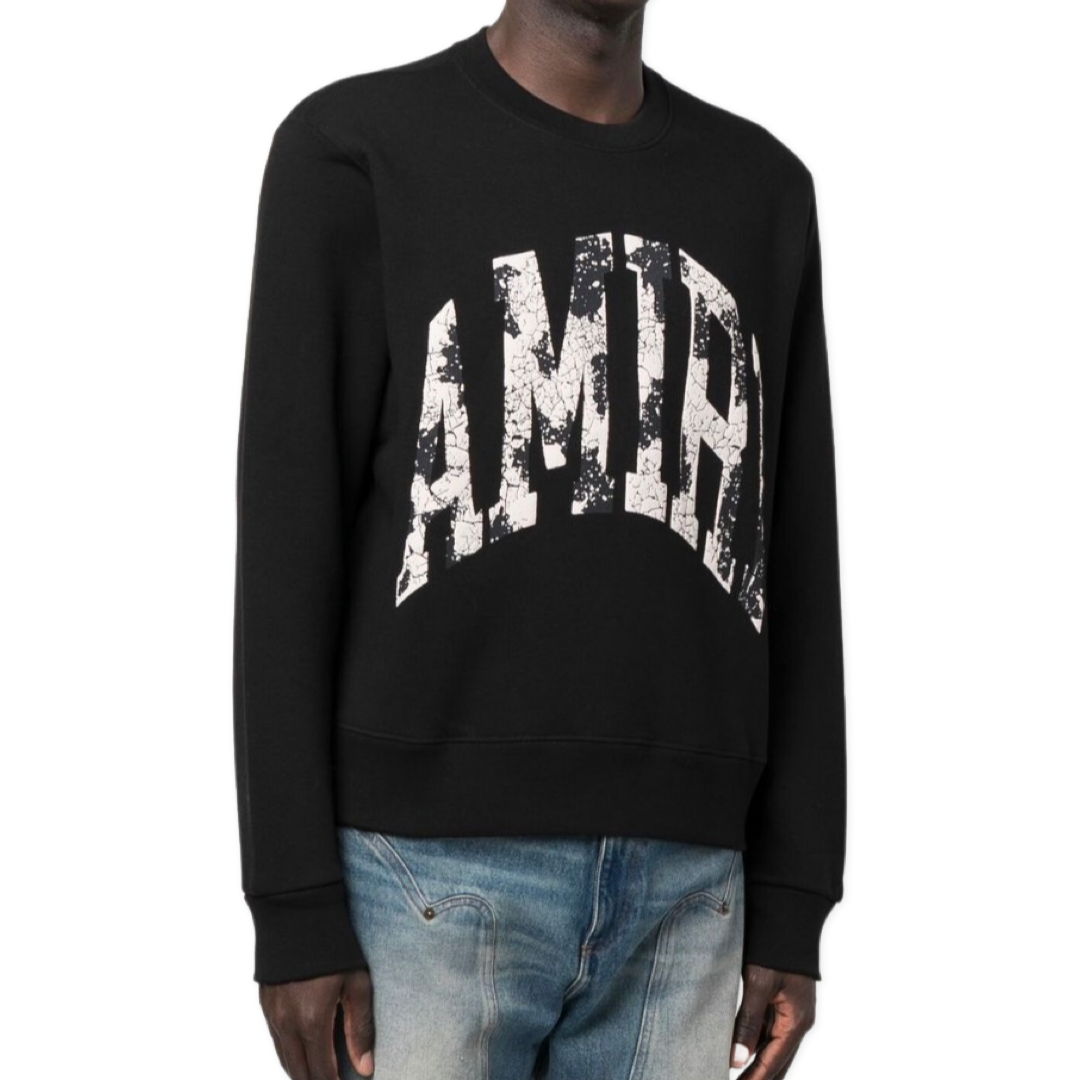 Amiri Disteressed logo-print detail Sweatshirt Black