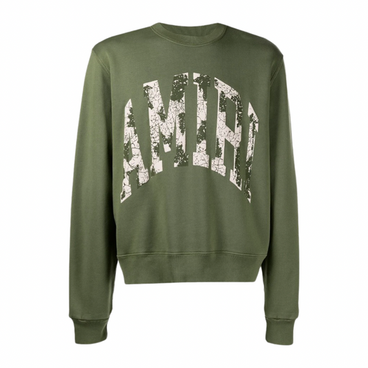 Amiri Disteressed logo-print detail Sweatshirt Green