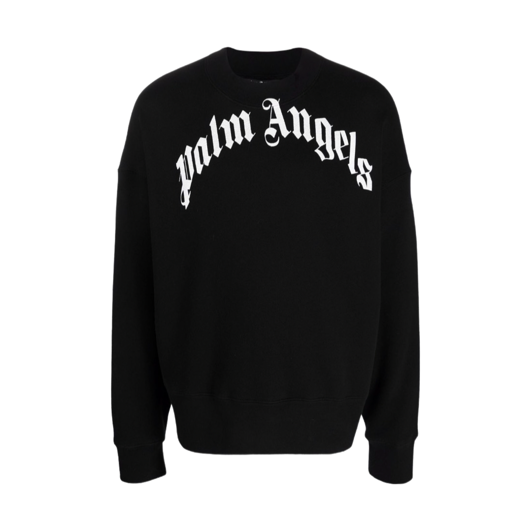 Palm Angels Curved logo sweatshirt Black