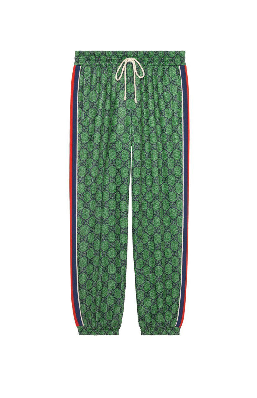 Gucci GG Supreme Web-stripe green Tracksuit Set