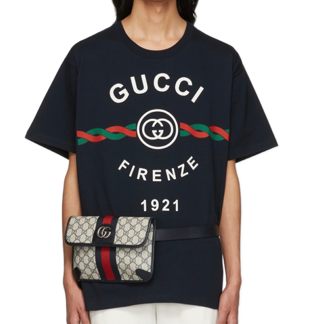 Gucci Firenze 1921 print T-shirt Dark blue