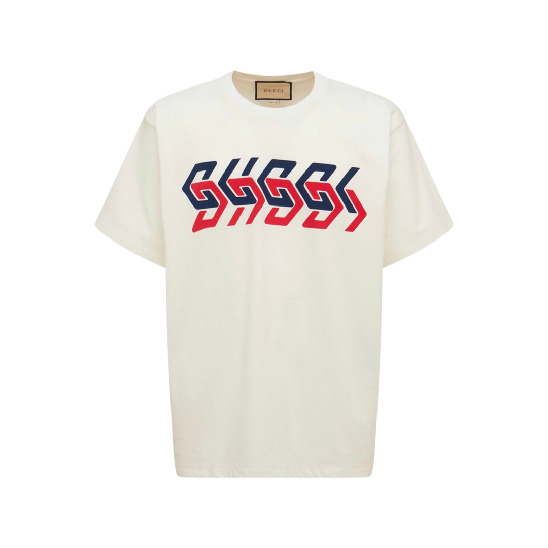 Gucci Mirror print oversize cotton T-shirt White
