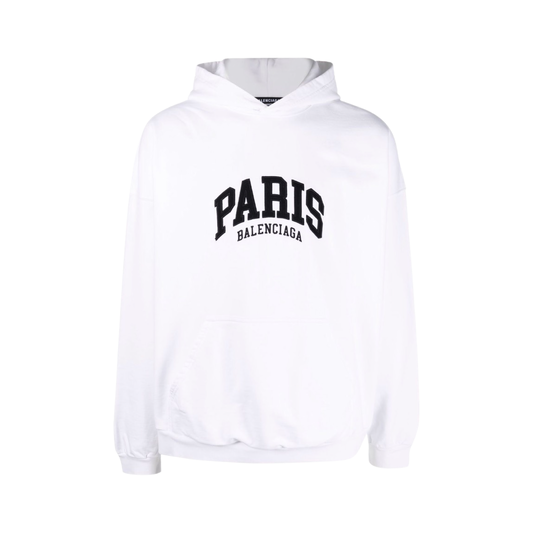 Balenciaga Paris logo hoodie White