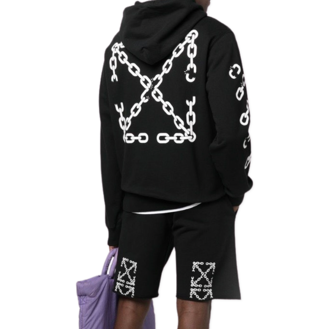 Off-White Chain link arrows print Hoodie Black