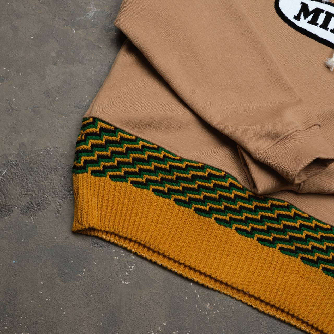 Palm Angels × Missoni patch-detail knitted Hoodie Beige