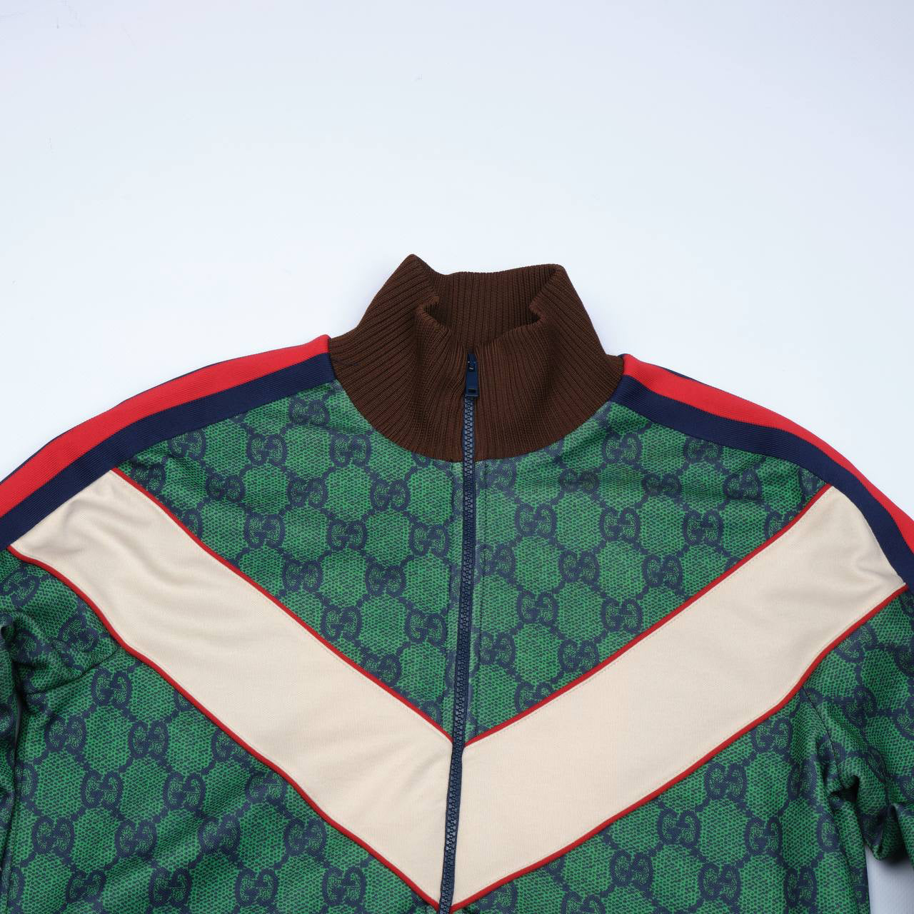 Gucci GG Supreme Web-stripe green Tracksuit Set